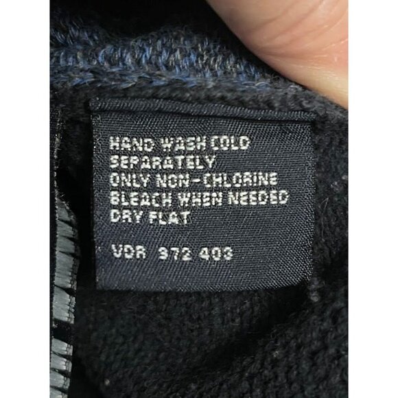 Nautica Mens Argyle Sweater L Black Blue Gray 100% Cotton Classic Knit Long Slee - Picture 9 of 14